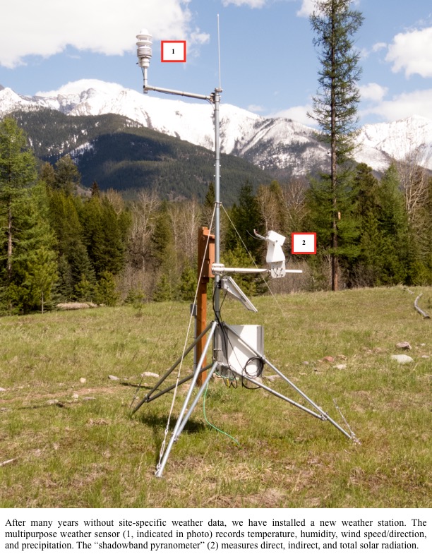 After many years without site-specific weather data, we have installed a new weather station. After many years without site-specific weather data, we have installed a new weather station.